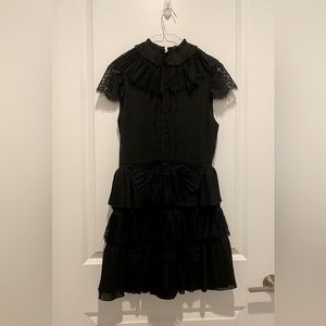 Alice and Olivia Black lace mini dress